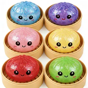 Smiling Face Big Dumpling Squishy Malleable Sugar Texture Slow Rising Soft Stress Relief Fidget Toy for Kids Safe Material Perfect Gift for Valentine’s Day & Easter