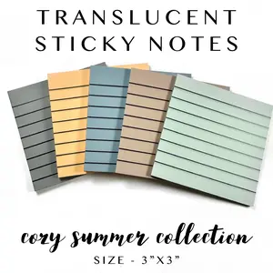 Translucent Sticky Notes - Lined 3x3" - Cozy Summer Collection