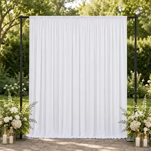 10ft x 10ft Spandex Backdrop Curtain White, 4-Way Stretch Wrinkle-Free Photo Booth Backdrop with Rod Pockets for Wedding & Events