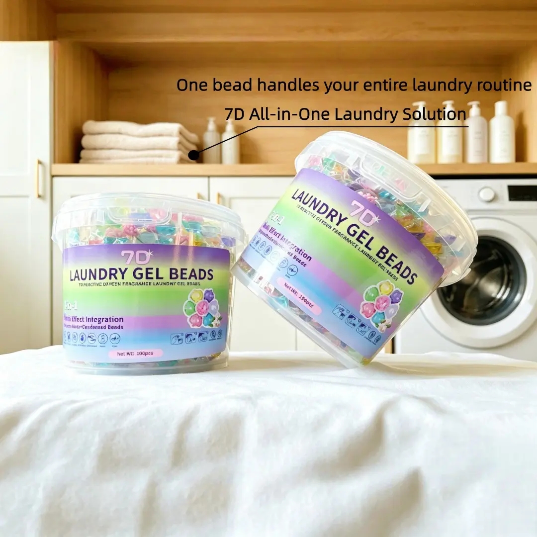 7-In-1 Laundry Gel Beads, Washing Machine Pods, Premium Detergent Pods, Detergent Balls, Family Pack 60/100/200 Count, Deep Cleaning, Bacteria & Mite Removal, Color Protection, Fragrance