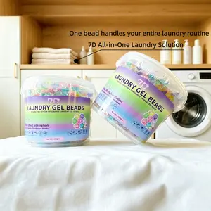 7-In-1 Laundry Gel Beads, Family Pack 100/200 Count, Deep Cleaning Detergent Pods, Stain Remover, Bacteria & Mite Removal, Color Protection, Fragrance