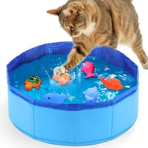 Cat Water Toy - Cat Pool with Interactive Fish Toys, Fish Bowl Cat Toys for Indoor Bored Cats Interactive Cat Toys for Indoor Cats