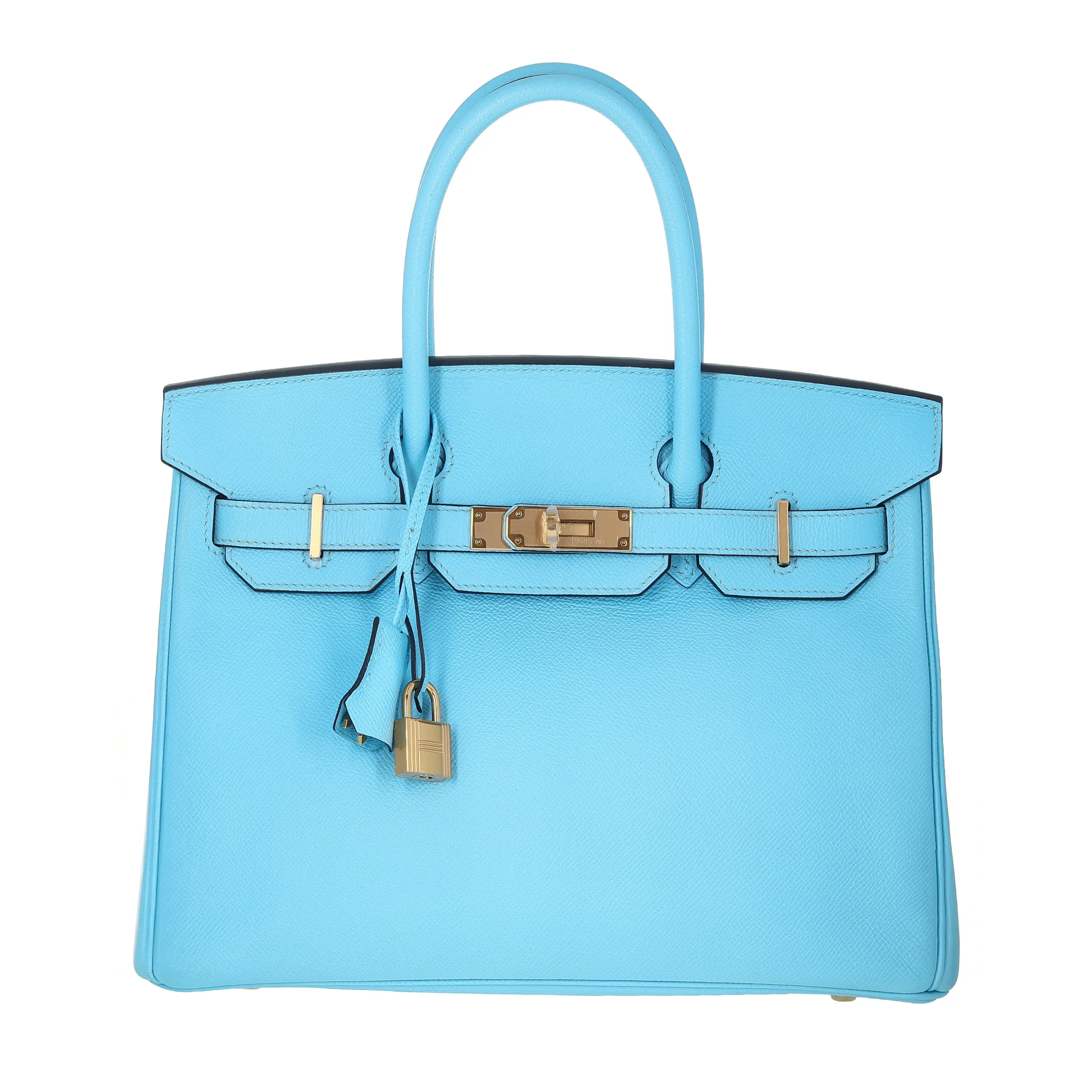 Pre-owned HERMÈS Epsom Shoulder Bags Birkin 30 Blue Celeste