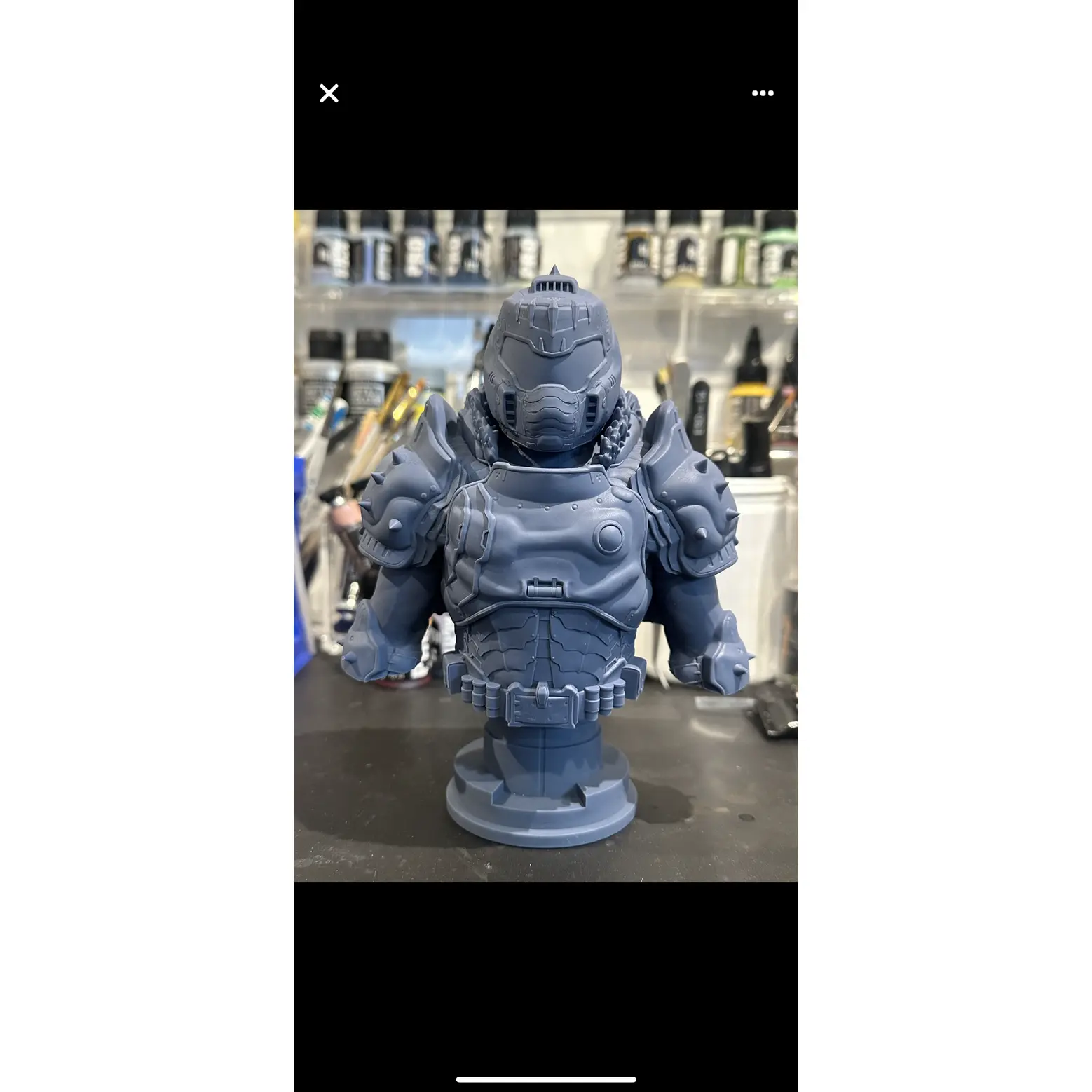 Doom Guy Bust – Dark Ages Edition (Unpainted Grey Filament)