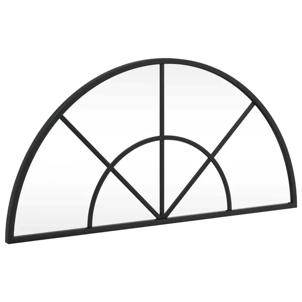 vidaXL Mirror, Wall Mounted Vanity Mirror, Decorative Hanging Mirror for Bathroom Bedroom Living Room, Make up Mirror, Black Arch Iron 358650