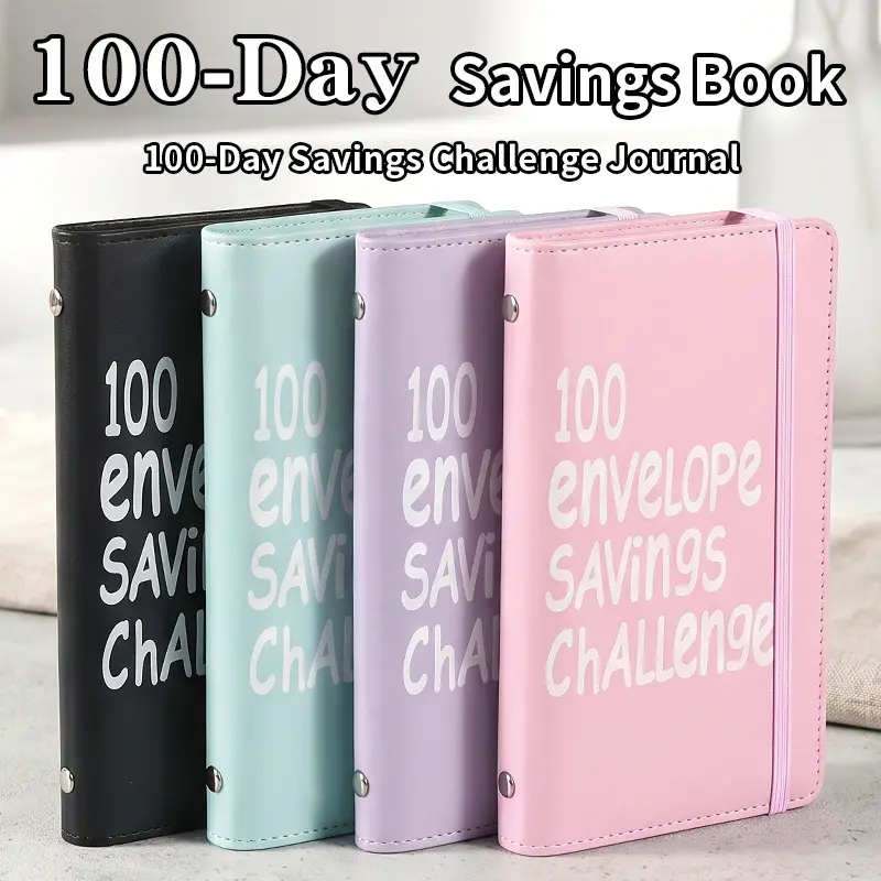 100 Envelopes Money Saving Challenge - A5 Money Saver Budget Binder Book with Cash Envelopes, Savings Tracker Card, Pen, 100-Days of Easy and Fun Ways to Save $5,050 Cash Envelope Challenge Binder, Perfect for Building Smart Money Habits