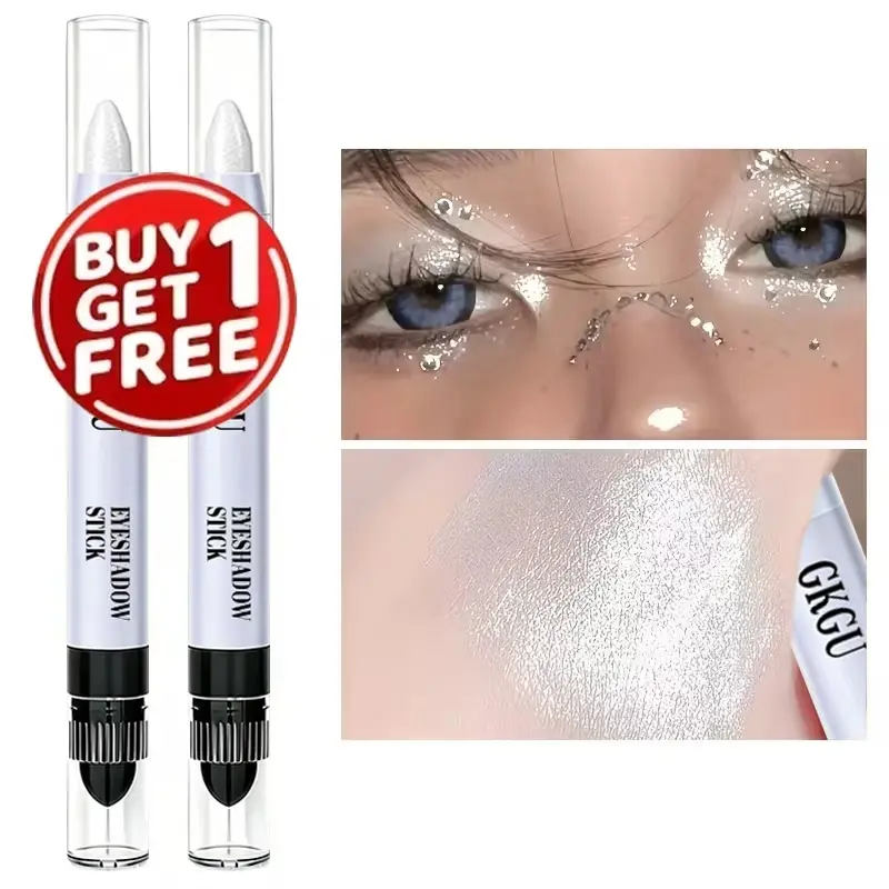 Buy 1 Get 1 Free -GKGU Eye Highlighter Pencil, Eye Makeup Supplies, Long-Lasting Waterproof And Highly Pigmented for Eye Contour, Nose Bridge, Brow Bone, Easy to Blend for Party Makeup, The Perfect Music Festival Gift