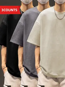 Men's Summer Suede T-Shirt, Loose Short Sleeve, Casual Street Style Round Neck Top, Perfect for Summer Wear, Comfortable and Stylish