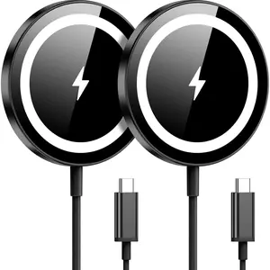 for Apple Mag-Safe Charger 2 Pack, Magnetic Wireless Charger for iPhone 17/17 Pro/17 Pro Max/Air/16 15 14 13 12 Pro Max Plus mini,Charging Pad for Airpods Pro 3 2,Strong Magnet, Black