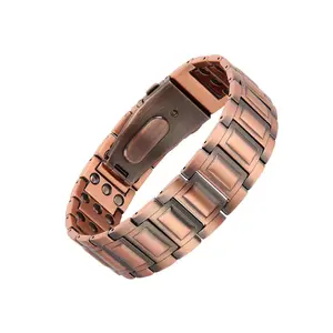 Men's Copper Magnetic Bracelet, Unique Foldover Clasp with Adjustment Tool, Fashion Jewelry, Perfect Gift Choice, Durable Comfort Design