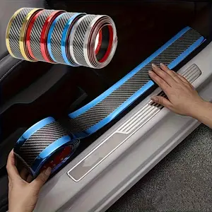 Car Threshold Protection Strip, Carbon Fiber Style Body, Rearview Mirror, Bumper, Scratch Protection Sticker, Car Decoration Accessories Car Interior Kit