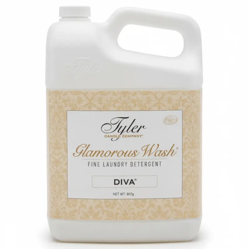 Tyler Candle Company Diva Liquid Laundry Detergent - Luxury Premium Cruelty-Free Scented Household Cleaner, Chocolate Amber Floral Fresh Fragrance with Fruits Notes, Gentle Clean for Various Laundry Needs, Adjustable Dosage, Adult Use Only (907g/32oz)