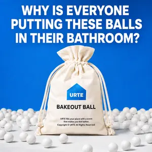 URTE Reusable Odor & Moisture Absorber Balls 200g – Natural Air Freshener for Bathroom, Closet & Car – Cotton Blue – Made in Korea