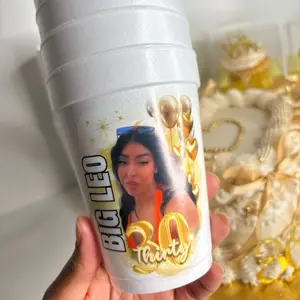 Custom Styrofoam Cups - Personalized Design with Photo and Text