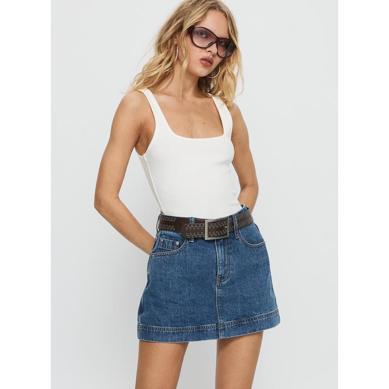 Gazelle Denim Skort Mid Wash