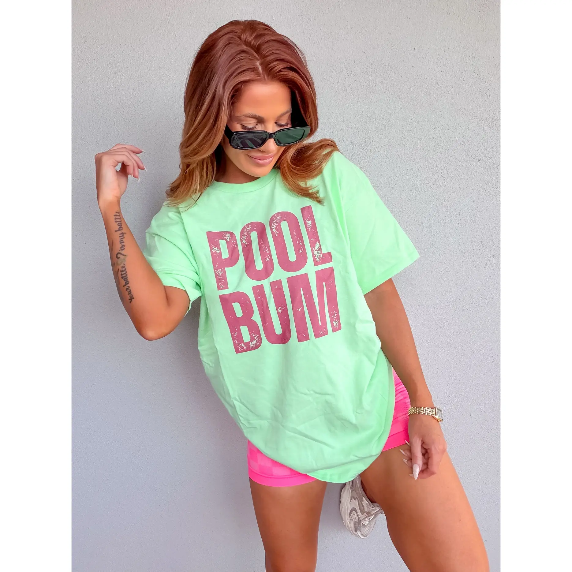 Pink Pool Bum Graphic Top