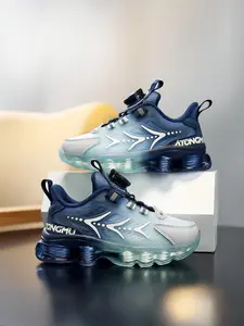 Spring Fall Casual Sports Shoes, Adjustable Rotating Buckle, Classic Colorblock, School Student Sneakers, Textile Upper