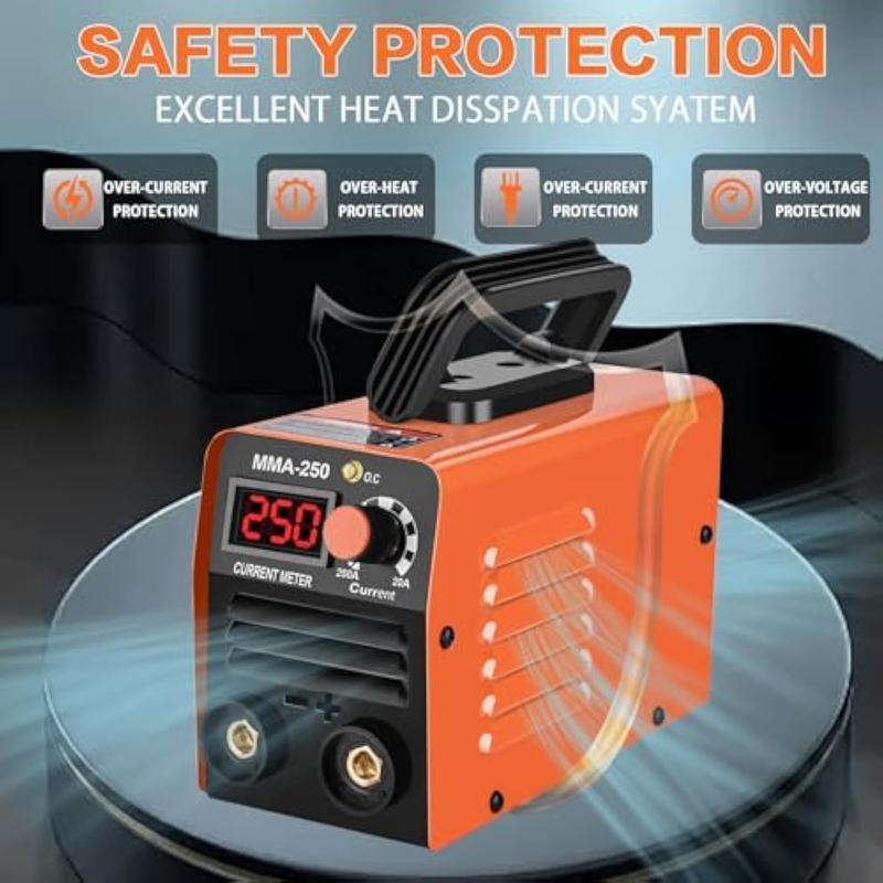 GNIWELDER Super Mini Stick Welder Machine,110V 250A ARC Portable MMA Welding Machine for Beginners,Welding Machine with 10pcs Welding Rod Tools,IGBT Inverter Welder,Hot Start Arc Force Anti-stick (Orange)
