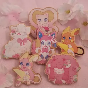 Pokemon - Hearts & Roses Valentine Wooden Enamel Pin Collection