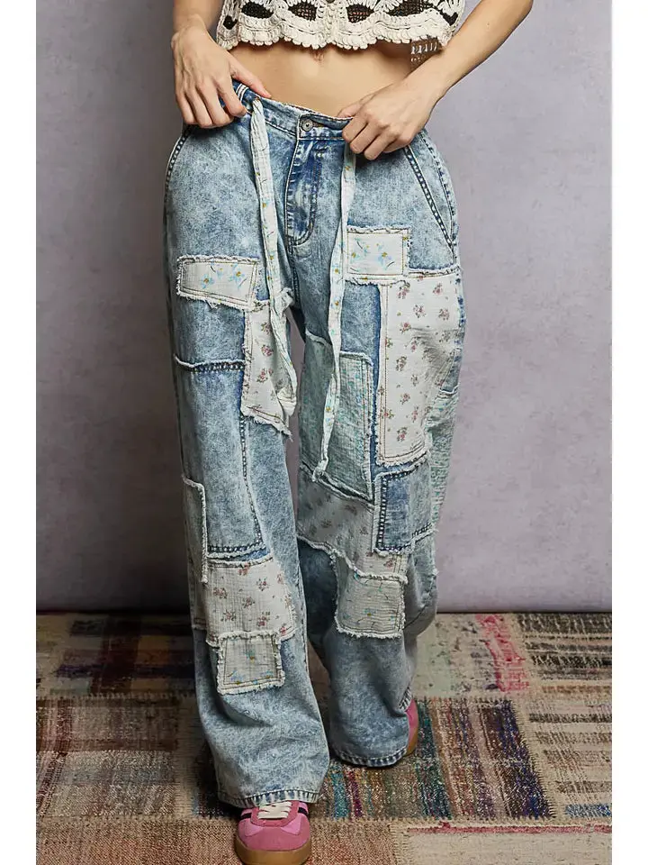 Patchwork Detail Denim Pant Patchwork Detail Denim Pant