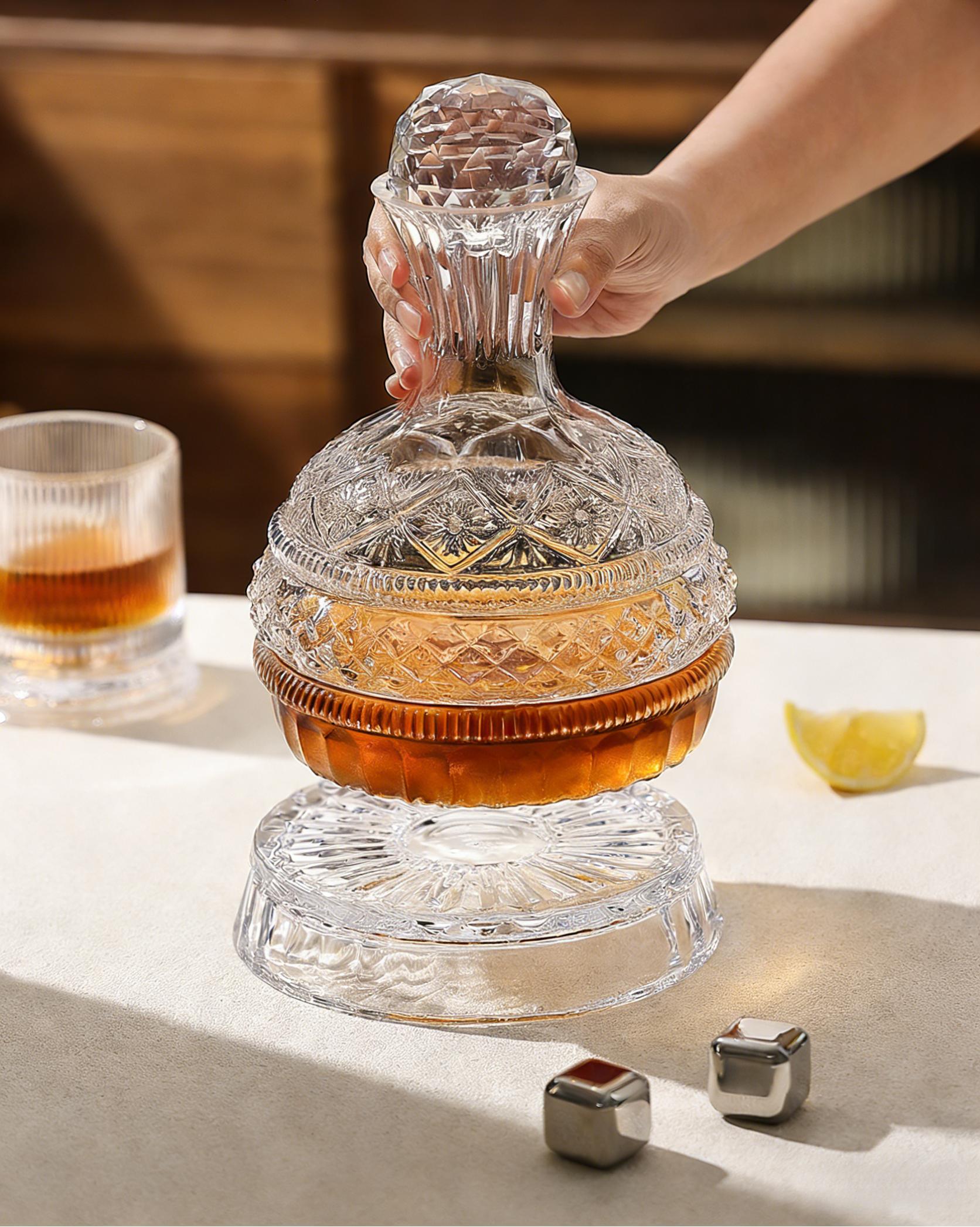 1.6LRotating wine decanter, household rotating non-spill wine dispenser, wine glasses, wine accessories, rotating wine aerator