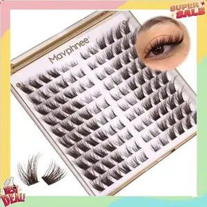 Fox Eye Lash Clusters Brown Eyelash Clusters Fluffy Cluster Lashes Left & Right Cluster Eyelash Extensions L Curl Lash Individuals 120 Pcs DIY Lash Extensions by Mavphnee