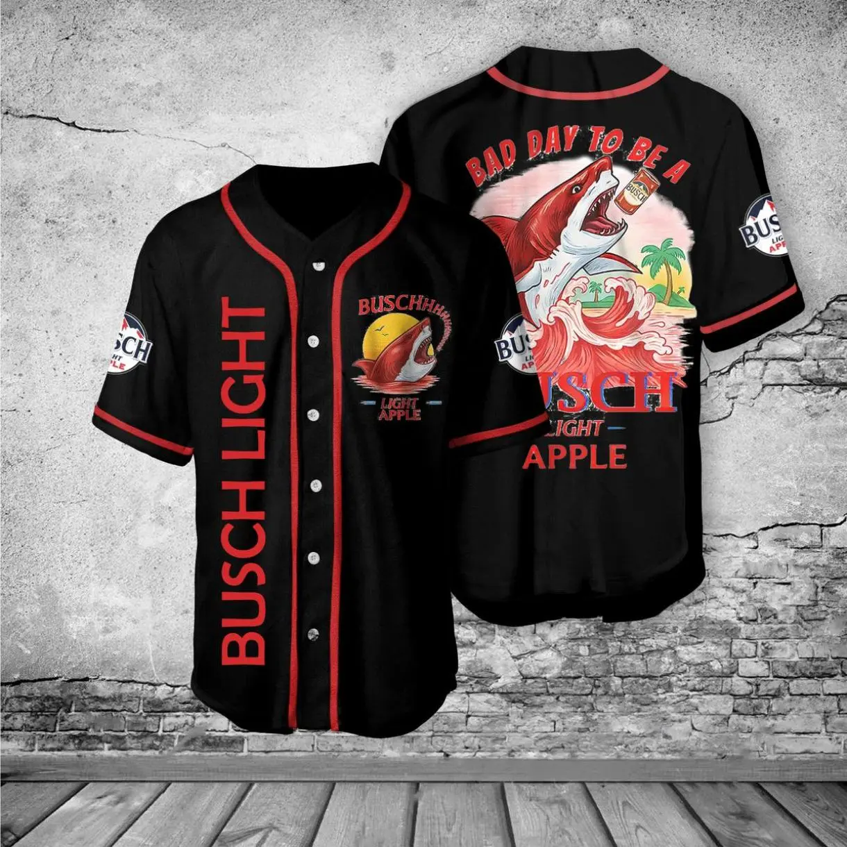 Bad Day To Be A Busch Light Apple Baseball Jersey, Busch Light Apple Baseball Jersey, Shark Busch Light Baseball Jersey, Gift for