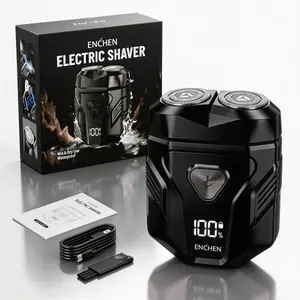 ENCHEN MINIX Portable Electric Shaver - Gentle on Skin, No Pulling, Compact 2/3 Card Size Travel Shaver for Men, Dual Flex Heads for Smooth Shave, Waterproof & Rechargeable