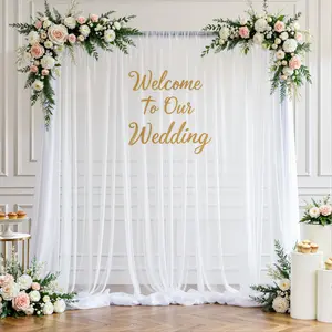 10x10FT Sheer Tulle Backdrop Curtains Wrinkle-Free Party Drapes for Weddings Baby Showers Birthdays Home Photo Background Decorations