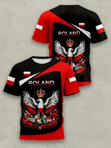 Men's Football Training Jersey Design, Eagle Pattern, Polish Flag, Comfortable Durable Sportswear, Casual Sports Clothing, Soccer Jerseys, Soccer Shirt, Soccer Tee