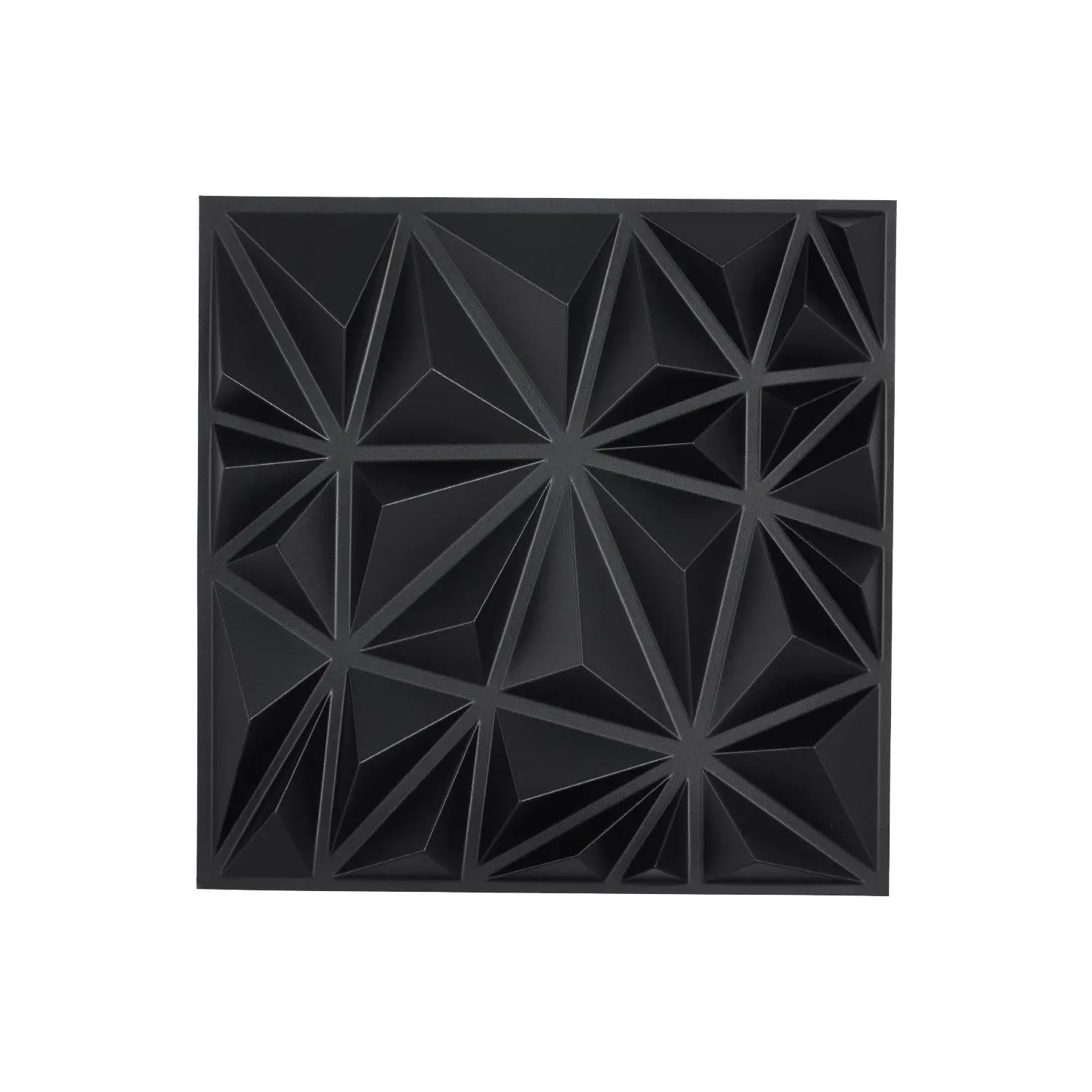 3D PVC Diamond Matte Black Wall Panels (33-Pack, 11.81x11.81in, 32 Sq.Ft Coverage Area) - Contemporary Cuttable PVC Board Home Improvement Wall Trim for Bar Counters, Dining Spaces