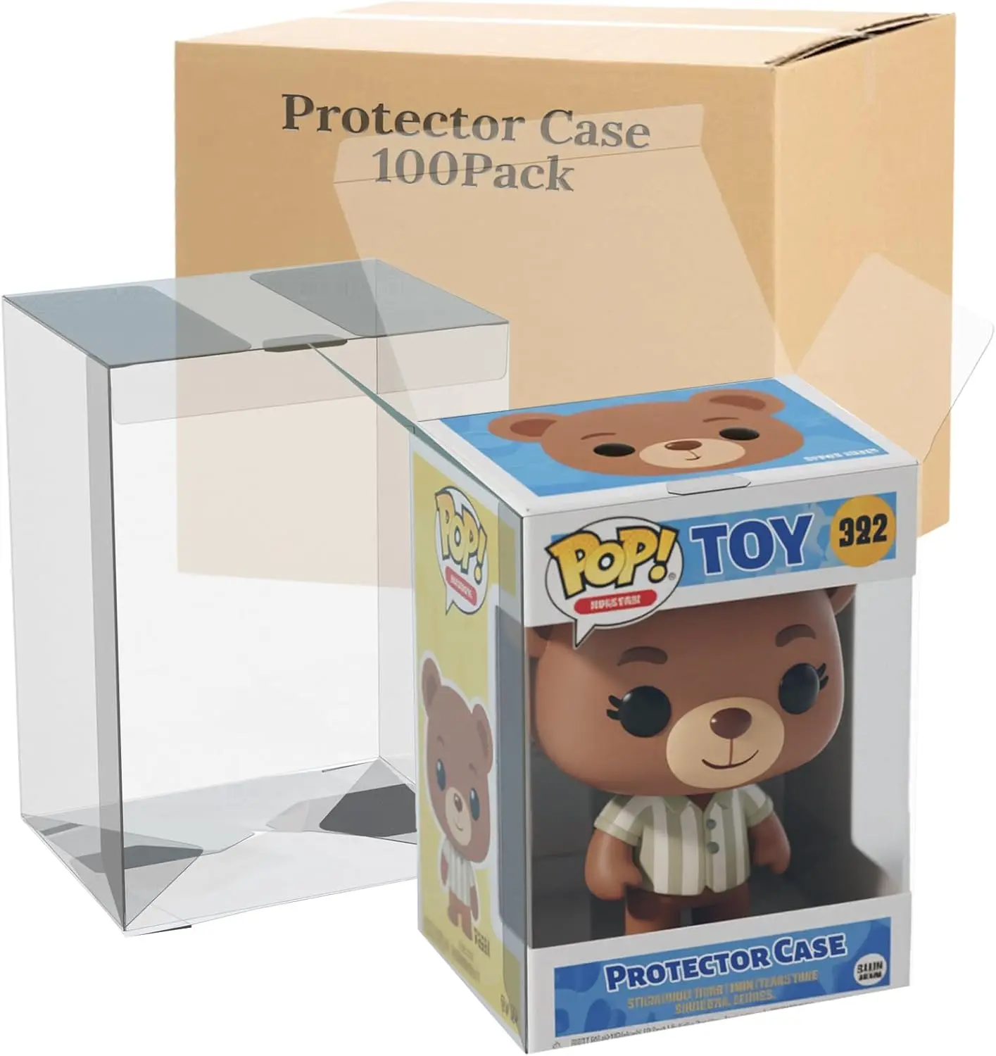 Clear Protectors Case Compatible with Funko Pop Protector Case for 4 Inch Figures Collectibles Heavy Duty Crystal Plastic Protector Cases with Protective Film Locking Tabs Auto-Lock Bottom