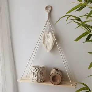 Hanging Shelves for Wall Room Home Decor Macrame Shelf Wall Hanging Floating Shelf for Bedroom Living Room, Bathroom Gift
