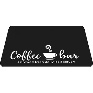 Coffee bar mat 24" x20" Coffee mat for countertop Coffee placemats Coffee bar Accessories Coffee Pot mat Hide Stain Rubber Backed Absorbent Dish Drying Mat