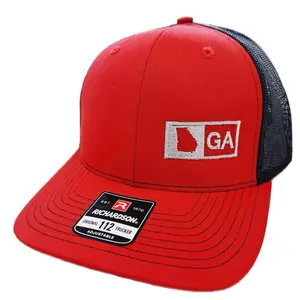 Georgia State Richardson 112 Trucker Cap Hat Mesh Snapback Red & Black