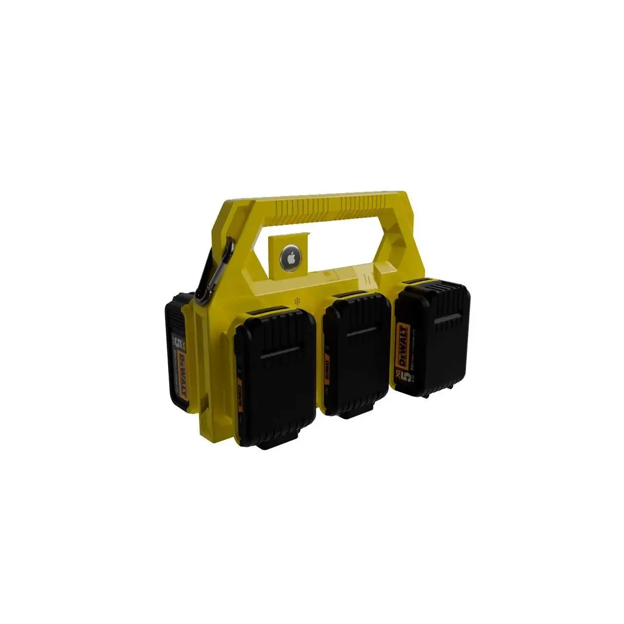 TripleD Tools PowerSlide Carrier 6 Battery Caddy Compatible with Dewalt Batteries – AirTag Tracking Support, Secure Battery Holder, Made in USA