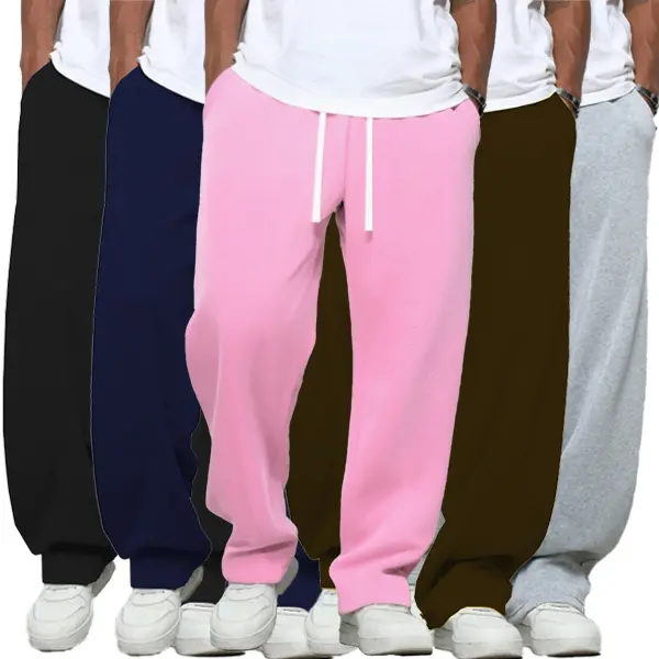 Men's Baggy Solid Sweatpants, Athleisure Joggers with an Adjustable Drawstring Waist for Winter Running and Casual Wear, Athletic Style Men's Sports Joggers, Drawstring Elastic Waist Men's Sports Joggers