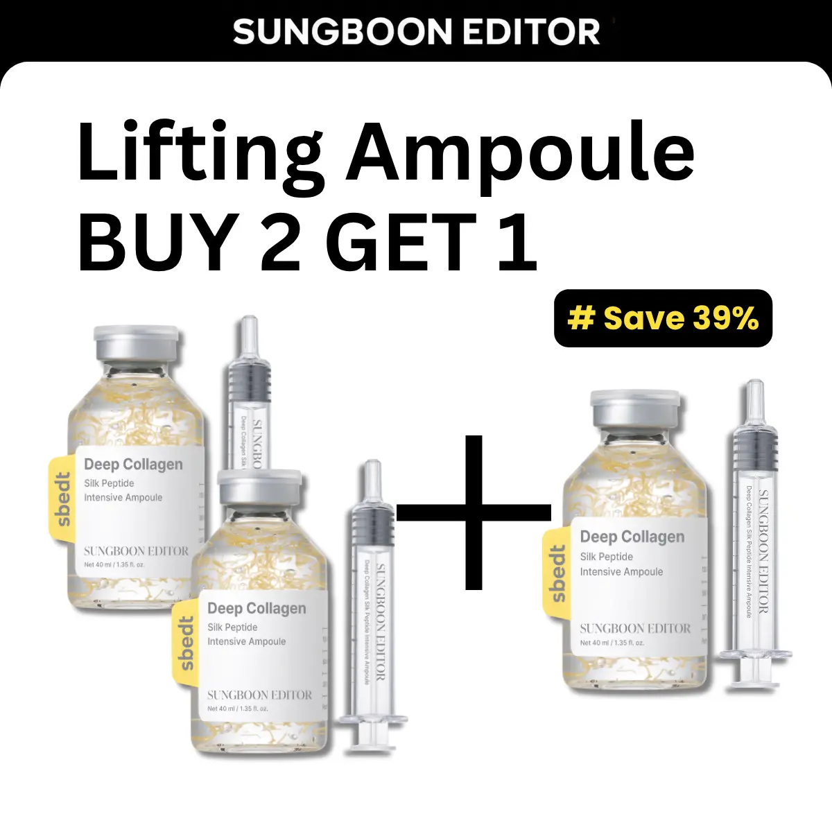 [B2G1] Lifting Ampoule | Buy 2 Get 1 Free TRIO | Wrinkle Care Face-Lift Serum with Peptides & Collagen | Plumping, Smooth, Anti-aging Korean Skincare 3ea