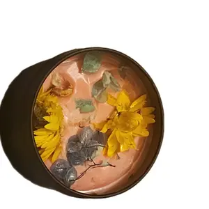 Flower Candles Tin - Decorative Tin for Flower Candles - Ideal for Home Decor and Ornaments wax melt