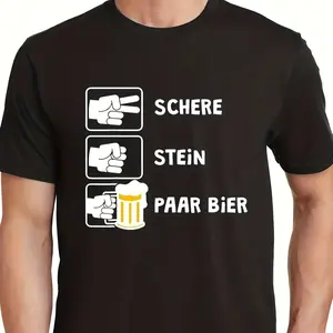 Funny German Beer Drinking Game Graphic T-Shirt Cute Oversized Cotton Comfort Fit Casual Outfit for Him  Oktoberfest Gift Idea Best Friend Birthday Present Funny Fashion Streetwear Top