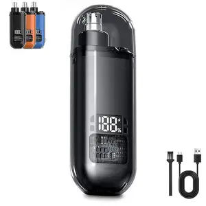 Rechargeable Nose Hair Trimmer,Ipx7 Waterproof Dual Edge Blades, LED Display for Men Women,Painless Eyebrow Facial Hair Shaver,Portable, Easy Cleaning