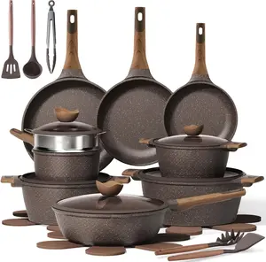 26PCS Pots and Pans Set Non Stick - CAROTE Cookware Set Pots and Pans Induction Cook Ware, Nonstick Kitchen Cooking, PFOA Free