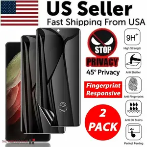 2-Pack Anti-Spy Privacy Hydrogel Screen Protector For Samsung S23 Ultra Plus S22 iphone case stylish tough durable protection Stretchy Braided