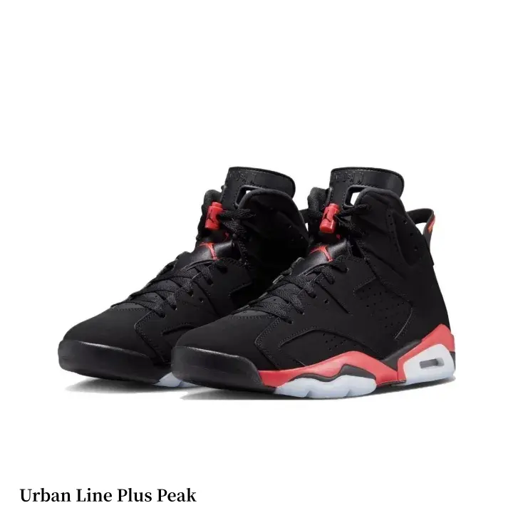 Black & Red Mid-Top Retro Basketball Sneakers | Streetwear Shock-Absorbing Athletic Shoes