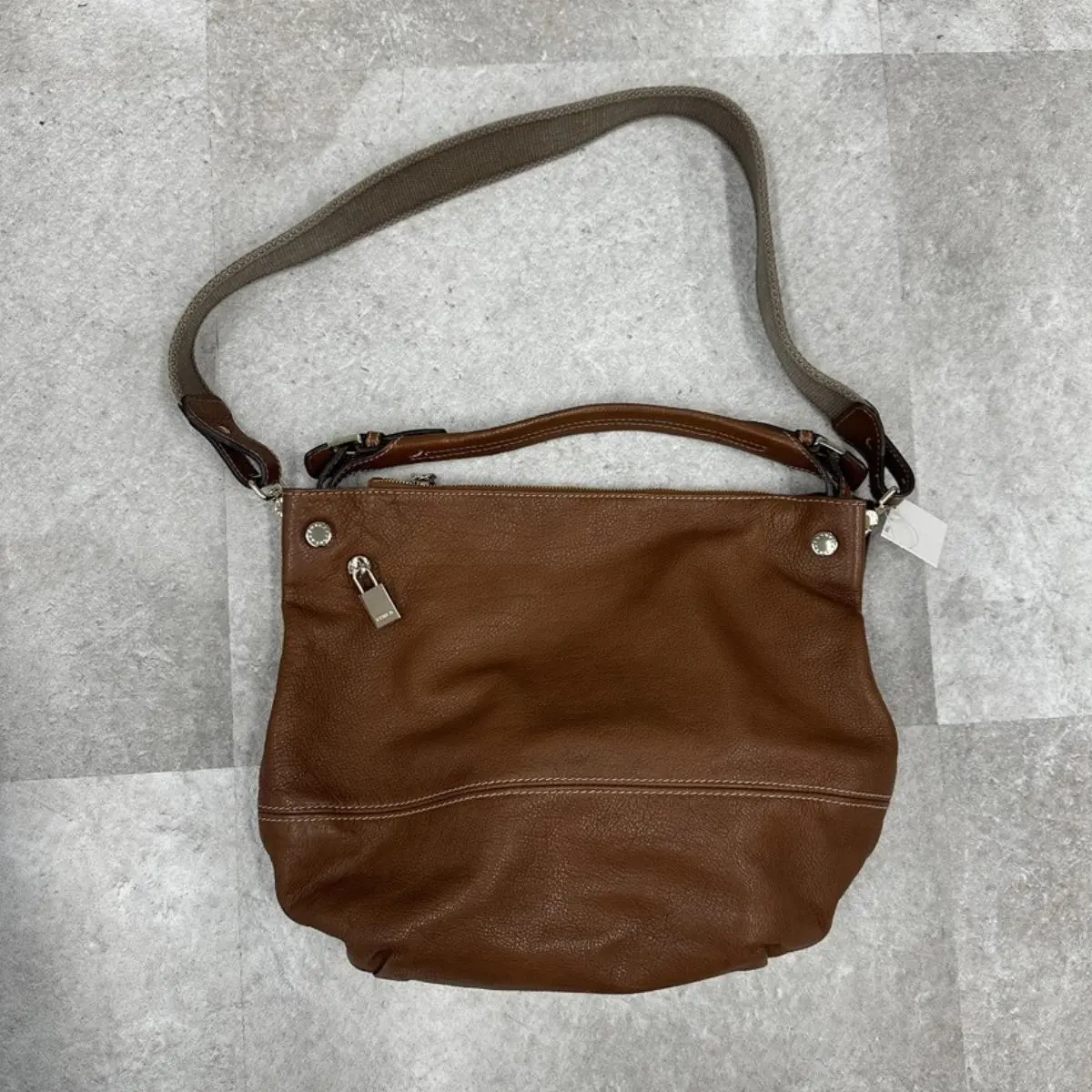 Pre-owned FURLA As Shown Shoulder Bags Brown Pebbled Leather 2 Way Shoulder Crossbody Bag 603817