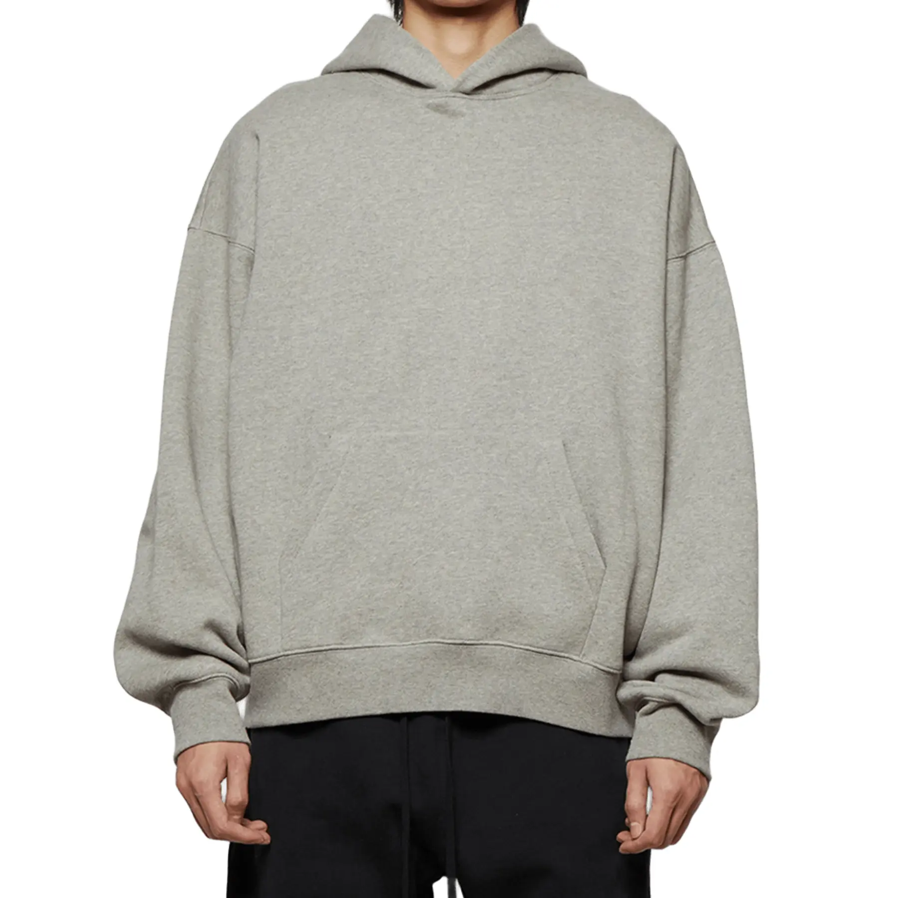 Unisex Oversized Pullover Hoodie, Cotton Casual Sweatshirt with Kangaroo Pocket, Relaxed Fit Streetwear Lounge Top for Men and Women
