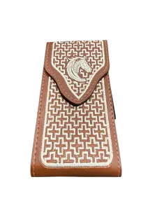 Western Style Leather Horse Phone Holster Funda Celular Vaquero de Piel con Caballo Funda para Telefono Portacelular