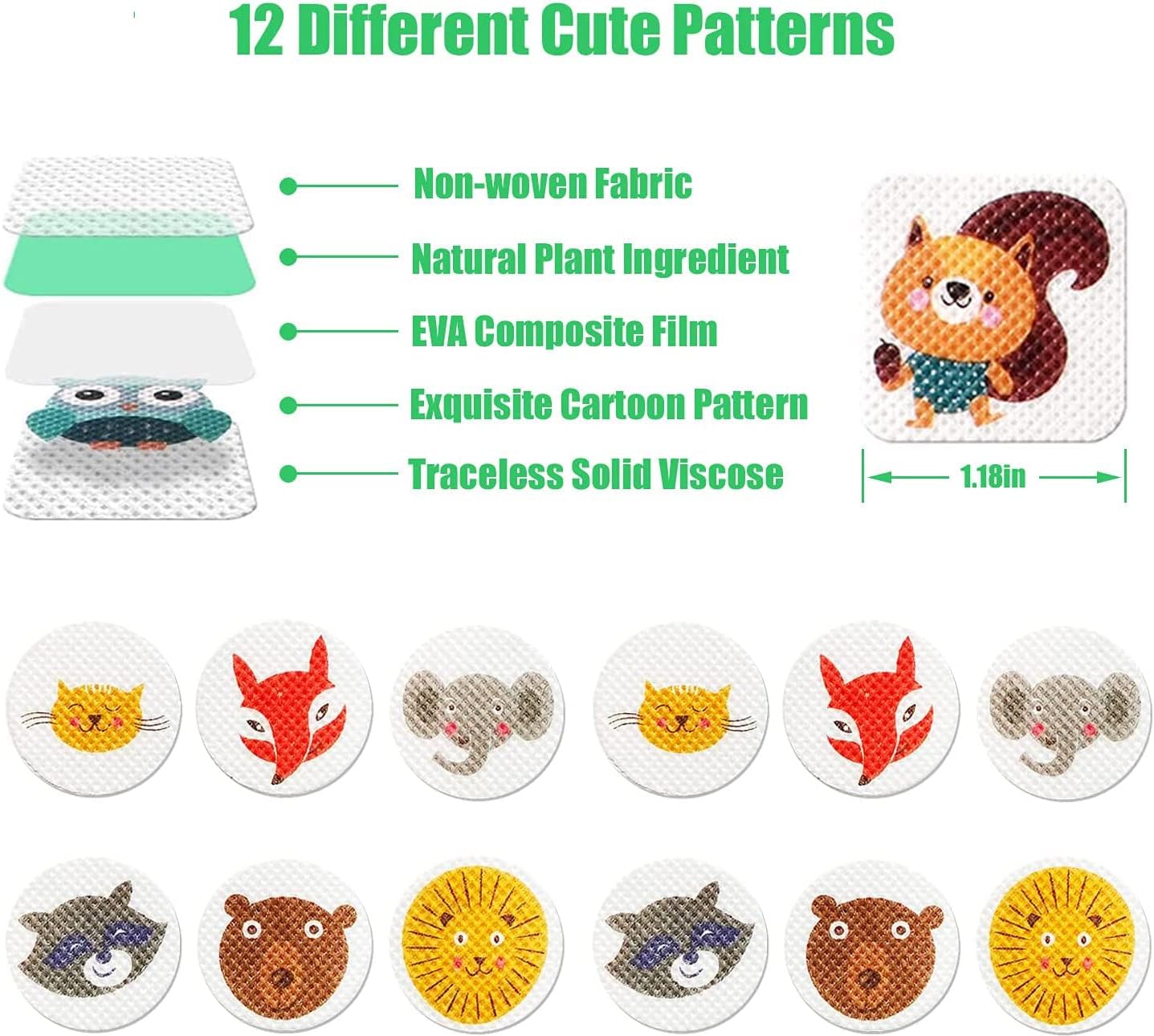 Mosquito Repellent Patches with Essential Oils for Kids & Adults Cute Animal Shapes DEET-Free Plant-Based Bug Protection Badges for Family Camping Travel & Outdoor Fun