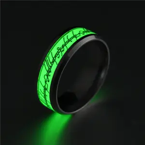 Adjustable Light Up Glow Ring Night Luminous Mood Color Change Magic Band Unisex Geometric Stainless Steel Unique Gift for Men Women Couples Party Rave Festival Halloween Accessories