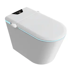 Integrated Smart Toilet with Bidet Function, Heated Seat, Warm Water Wash and Drying, Foot Sensor Flush, LED Display, and Power-Off Flush Function, Suitable for Modern Luxury Bathroom
